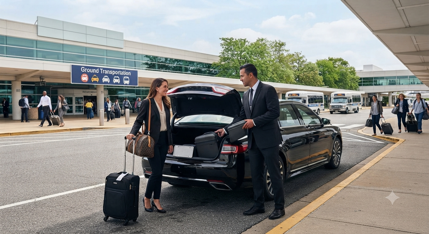 Airport Transportation Service Maryland with professional driver and luxury vehicle